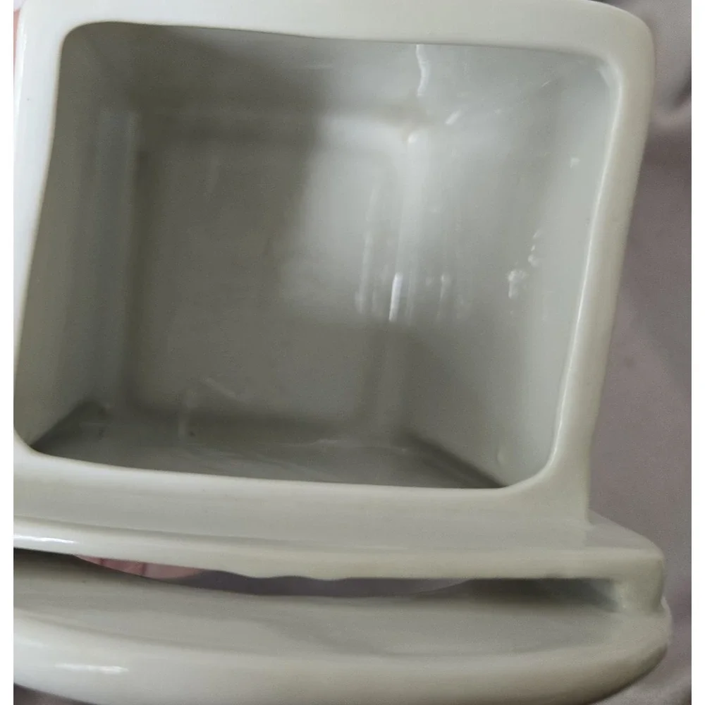 Vintage Teleflora Planter With Oval Picture Frame‎ Front Glossy Finish